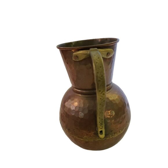 Copper Pitcher w/Brass Handle - Picture 8 of 9